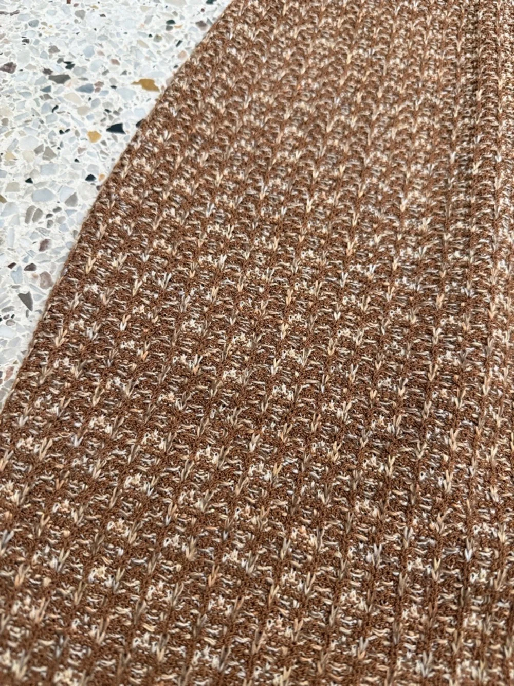 St John Collection brown tan knit tweed skirt 8 USA
